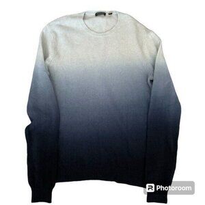 Saks Fifth Avenue Blue Ombre Cashmere Crewneck Sweater Sz XL